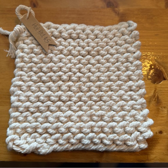 Other - Handmade Cream Knitted Hot Pad